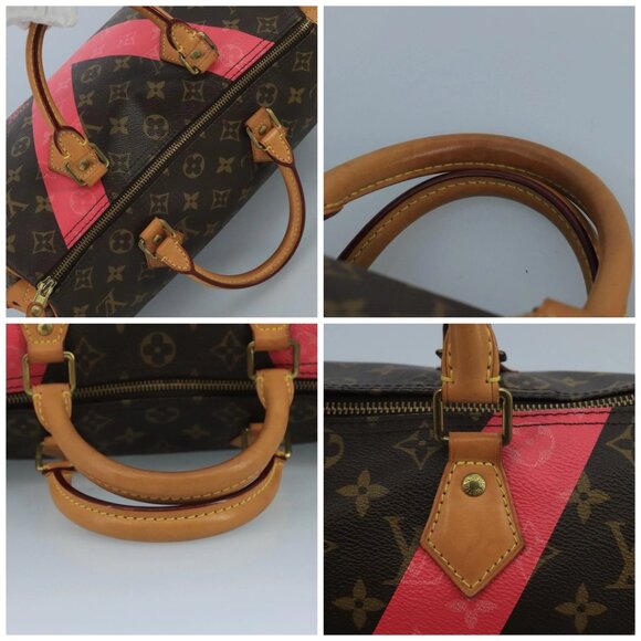 LOUIS VUITTON Monogram V Line Speedy 30 Hand Bag Pink LV Auth 111392A - Picture 16 of 16